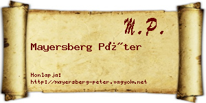 Mayersberg Péter névjegykártya